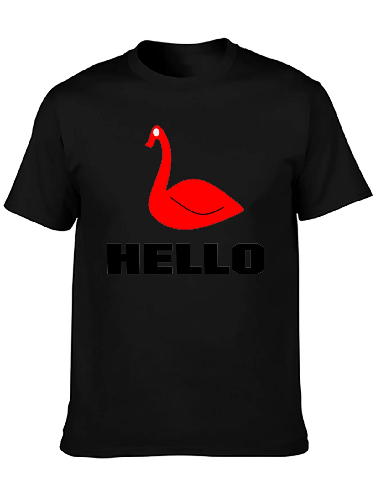 Red Swan Graphic Tee - Black Casual T-Shirt product image 3