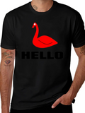 Red Swan Graphic Tee - Black Casual T-Shirt product image 1