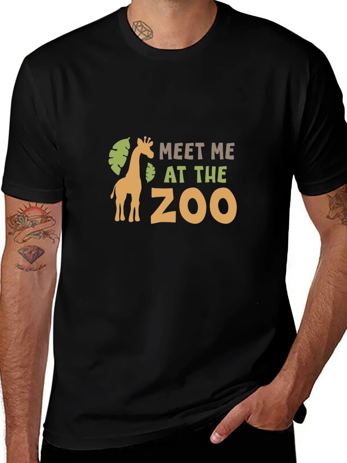 Meet Me at the Zoo Black Graphic T-Shirt product image 1