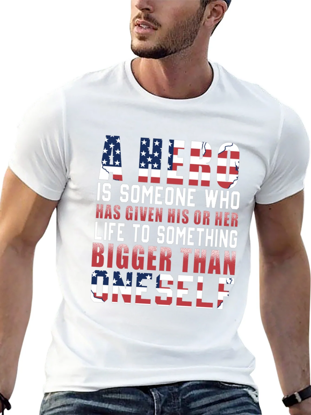 Patriotic Hero T-Shirt: American Flag Design product image 12