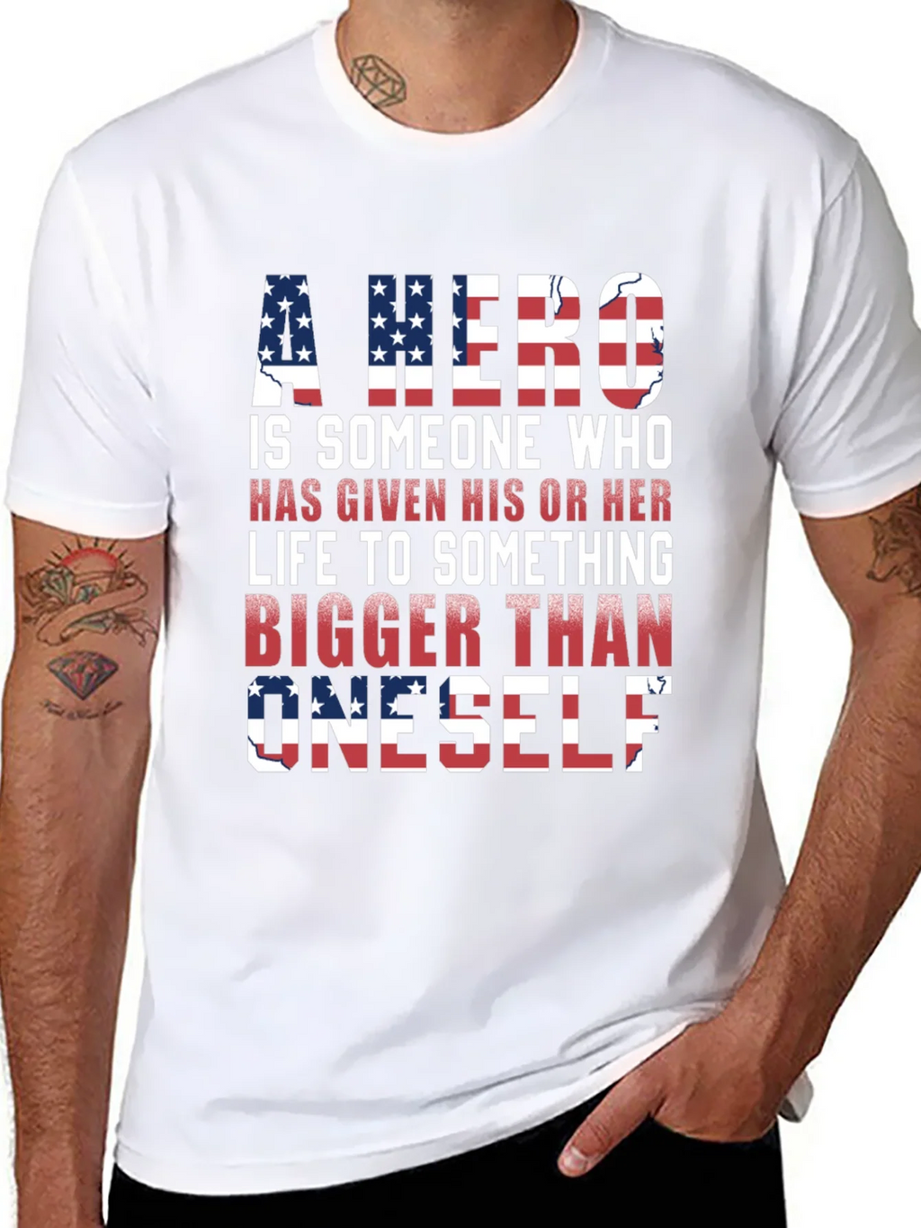 Patriotic Hero T-Shirt: American Flag Design product image 7