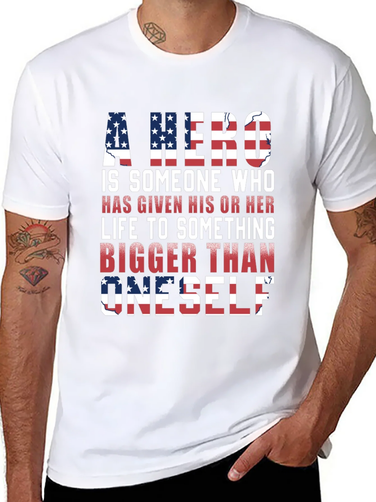 Patriotic Hero T-Shirt: American Flag Design product image 7