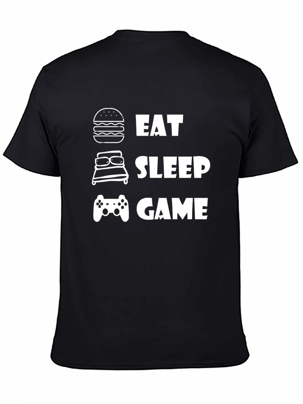 Eat Sleep Game Black Graphic T-Shirt product image 4