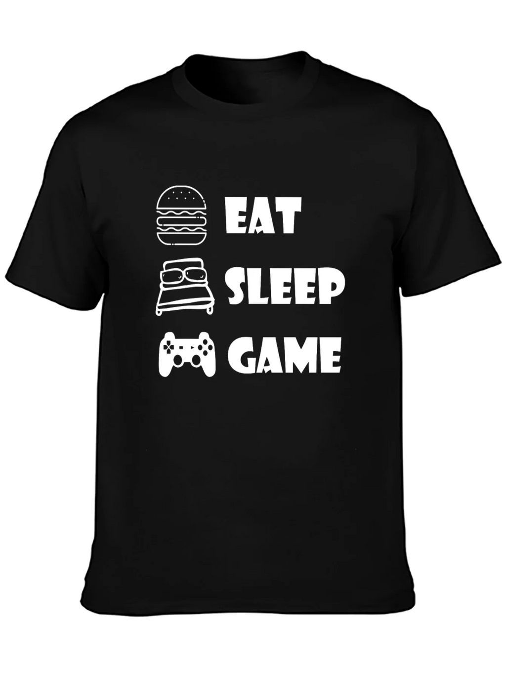 Eat Sleep Game Black Graphic T-Shirt product image 3