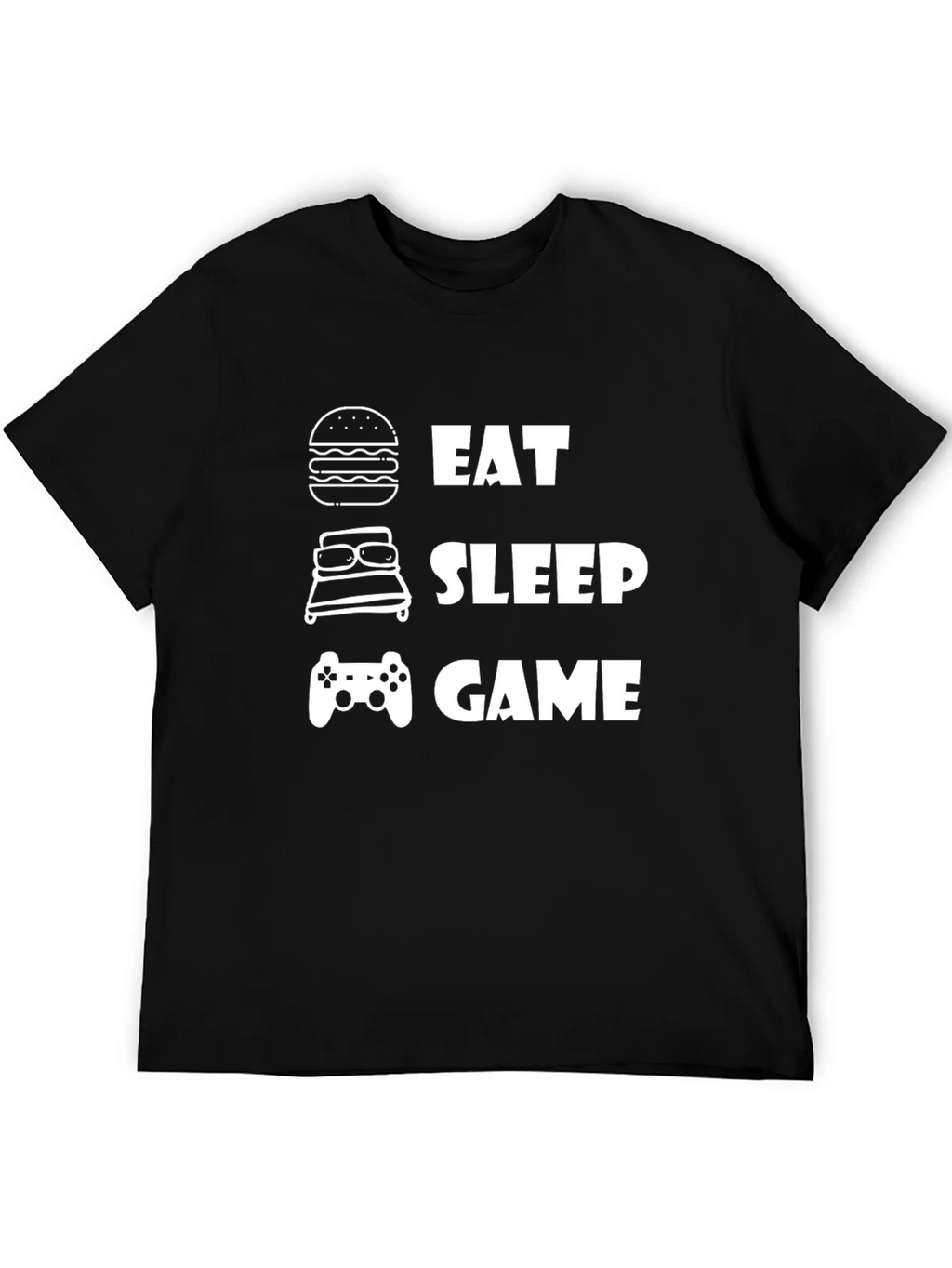 Eat Sleep Game Black Graphic T-Shirt product image 5