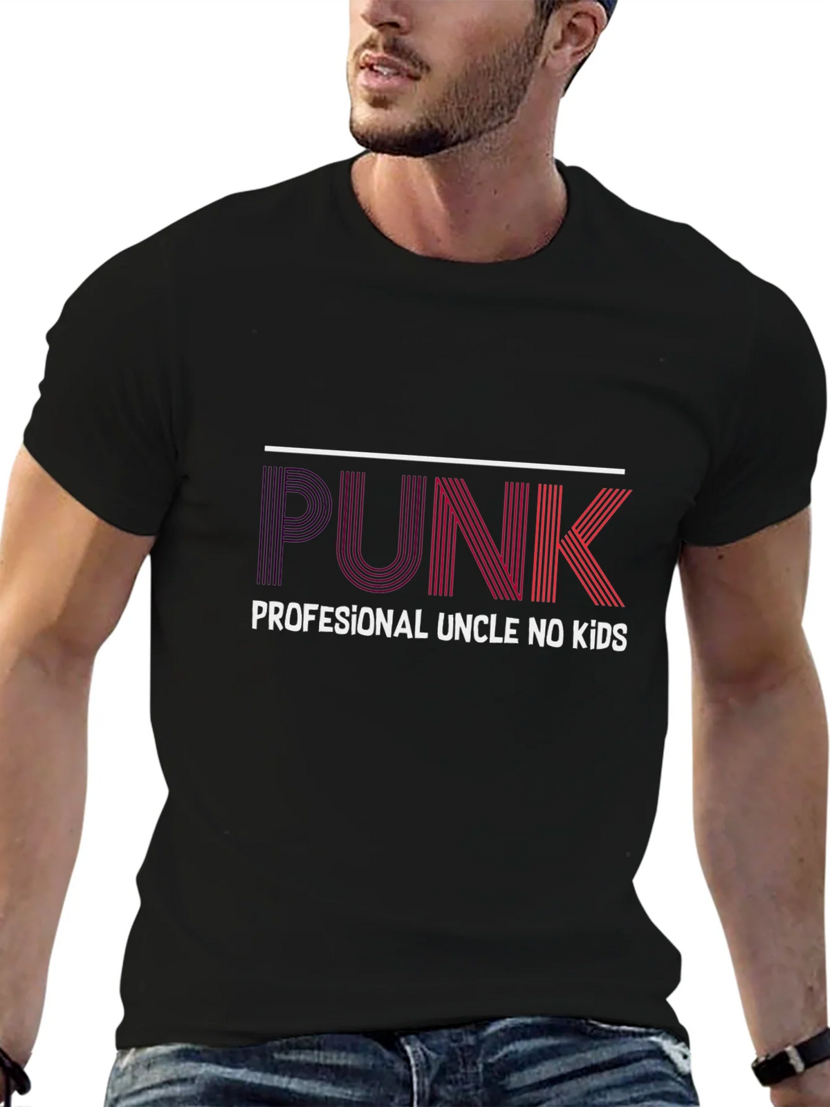PUNK Professional Uncle No Kids Black T-Shirt product image 2