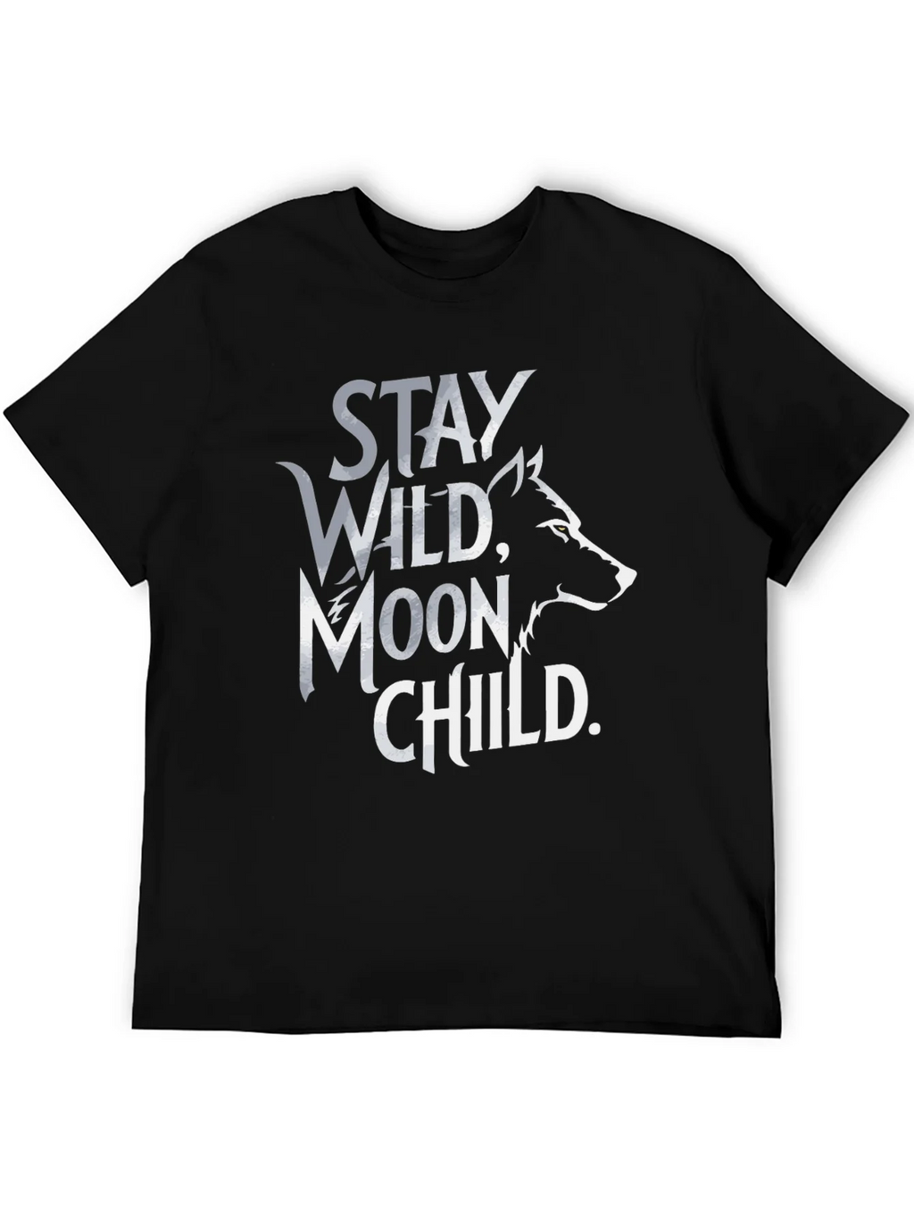 Stay Wild Moon Child T-Shirt - Black Wolf Design product image 5