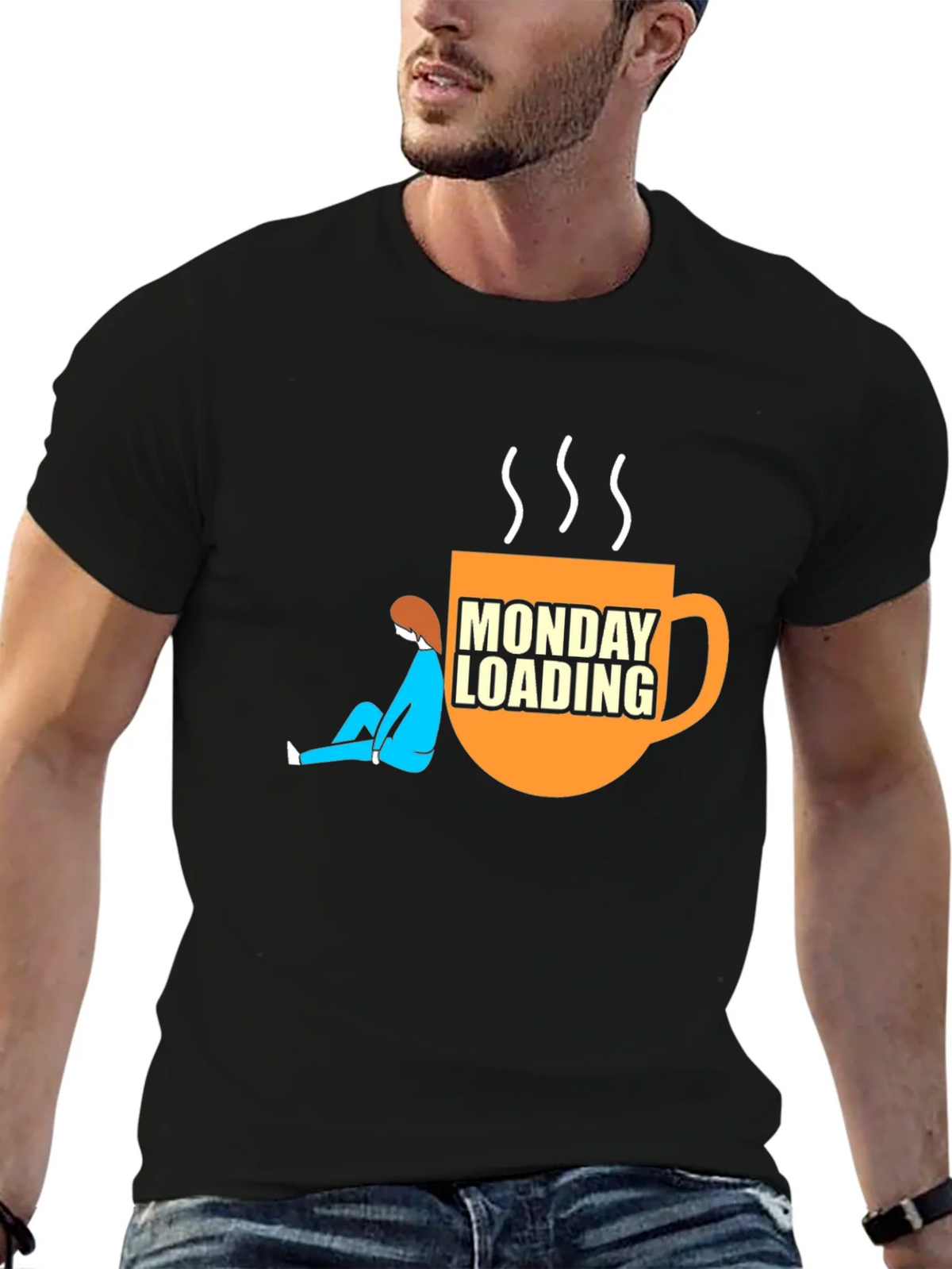 Monday Loading Graphic T-Shirt Coffee Lover Tee product image 2