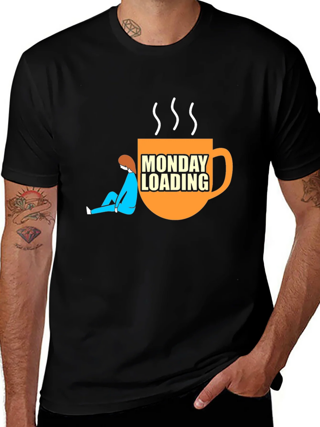 Monday Loading Graphic T-Shirt Coffee Lover Tee product image 1