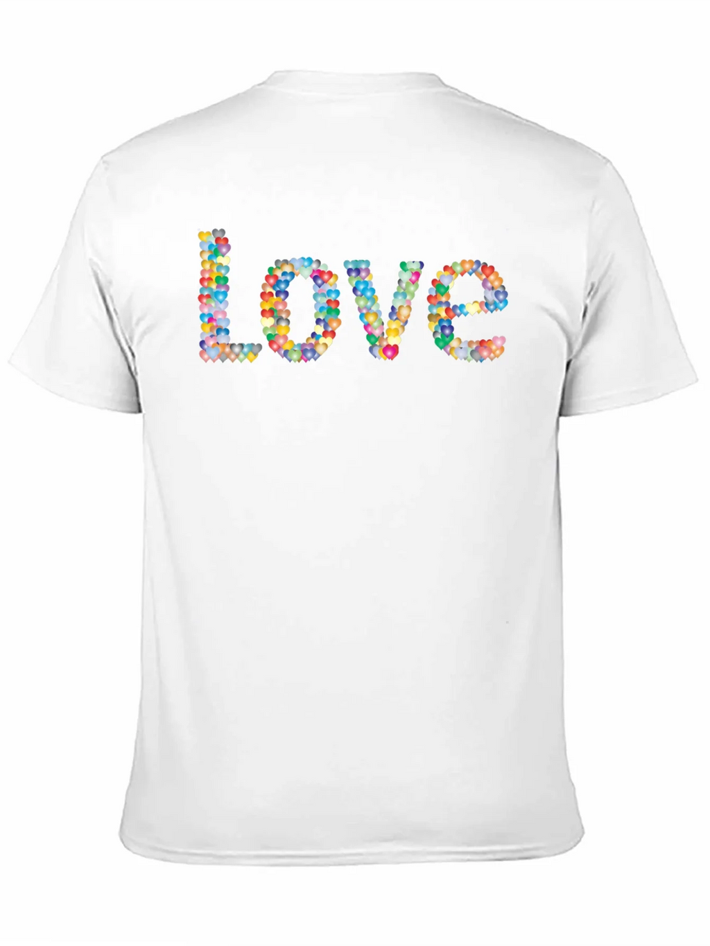 Colorful Heart Love Graphic Black T-Shirt product image 10