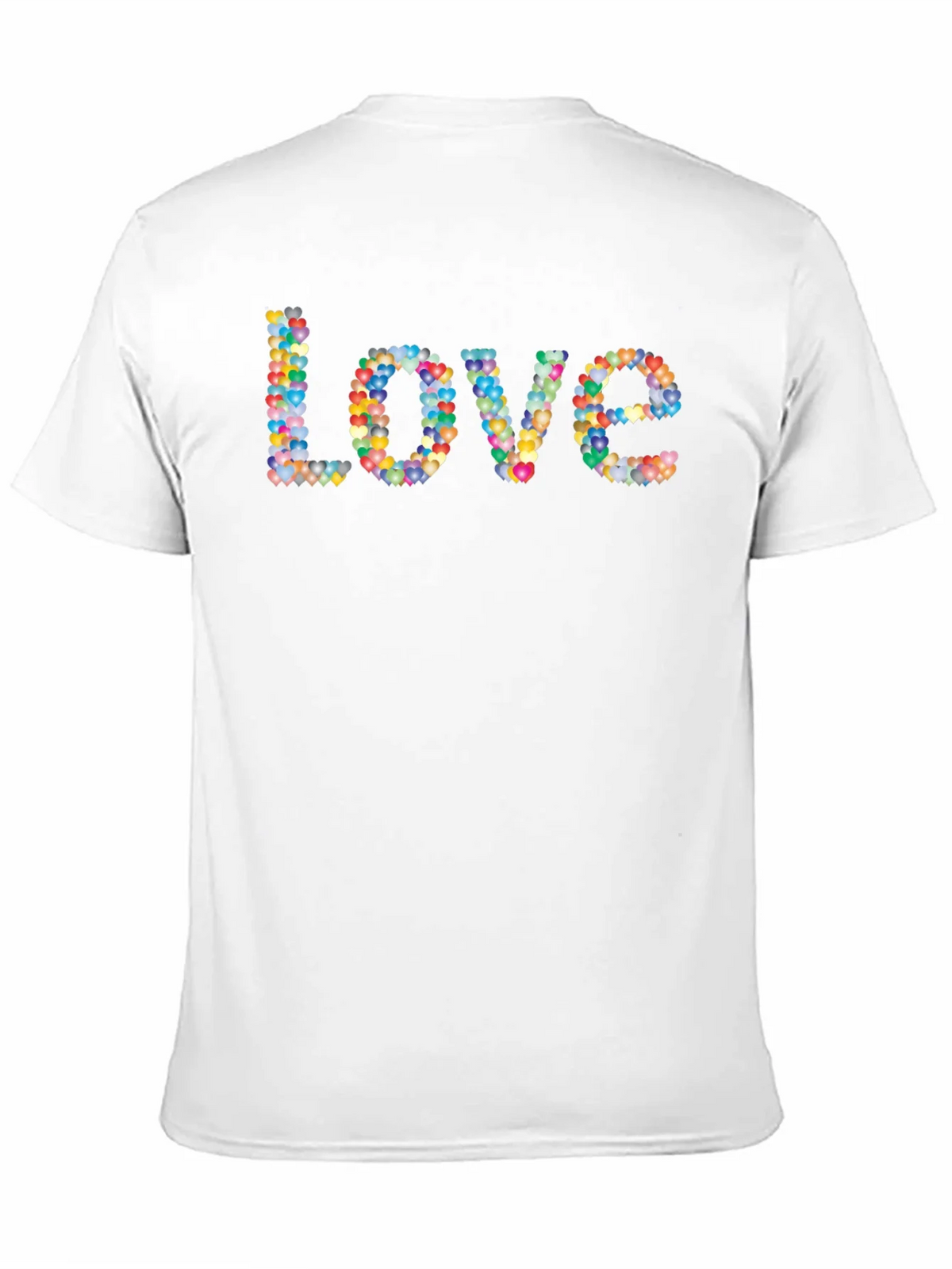 Colorful Heart Love Graphic Black T-Shirt product image 10