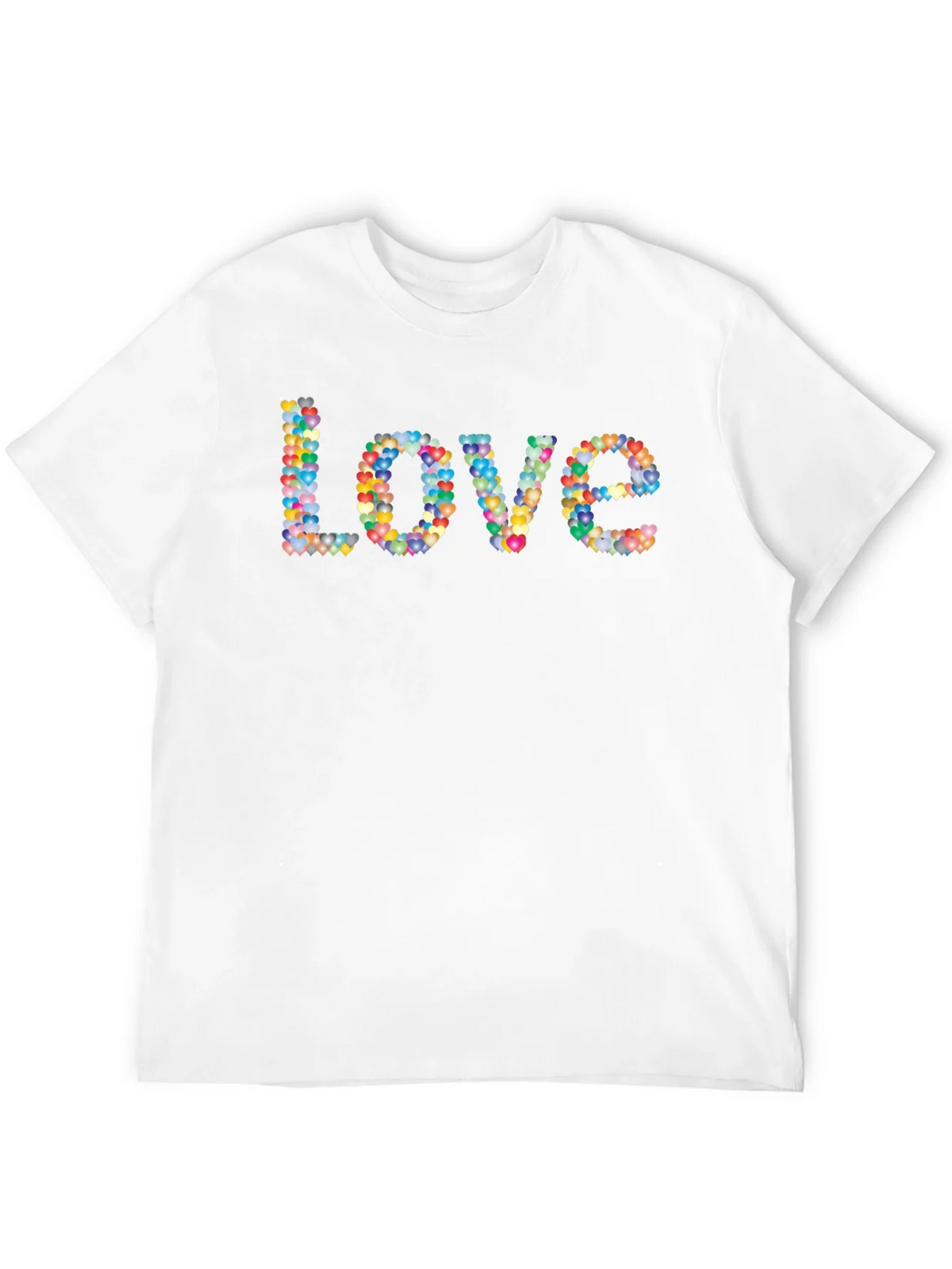 Colorful Heart Love Graphic Black T-Shirt product image 11