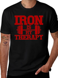 Iron Is My Therapy Graphic Tee - Gym Workout Shirt product image 1