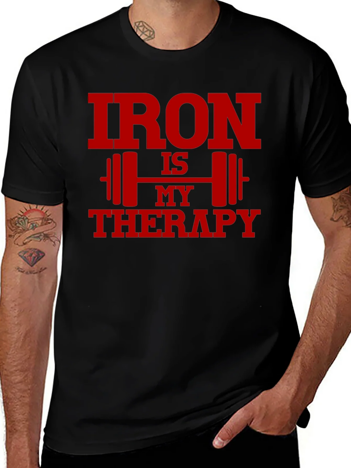 Iron Is My Therapy Graphic Tee - Gym Workout Shirt product image 1