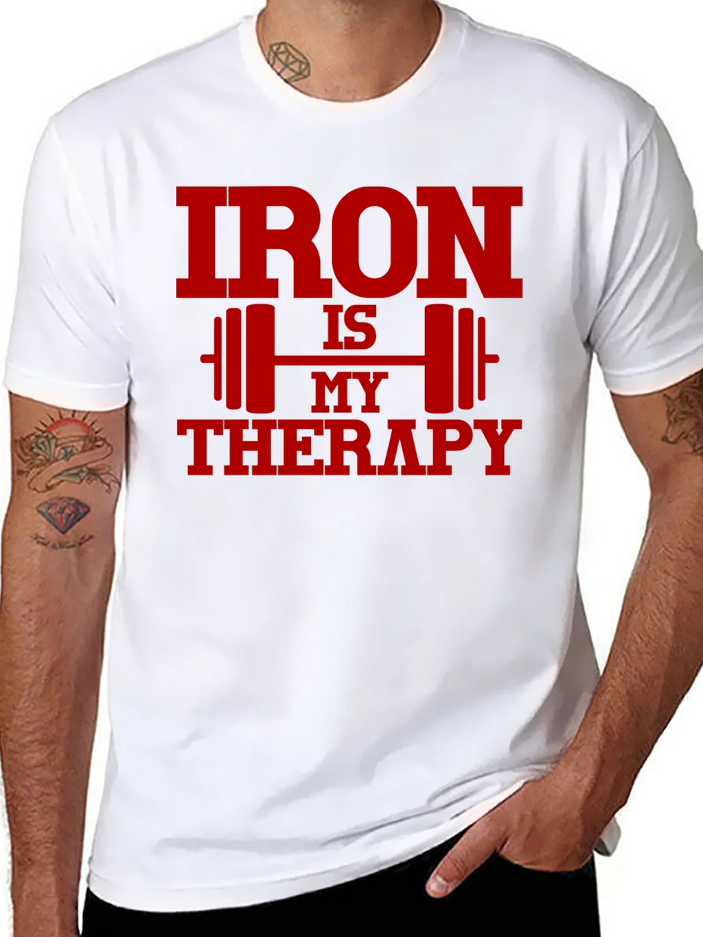 Iron Is My Therapy Graphic Tee - Gym Workout Shirt product image 4
