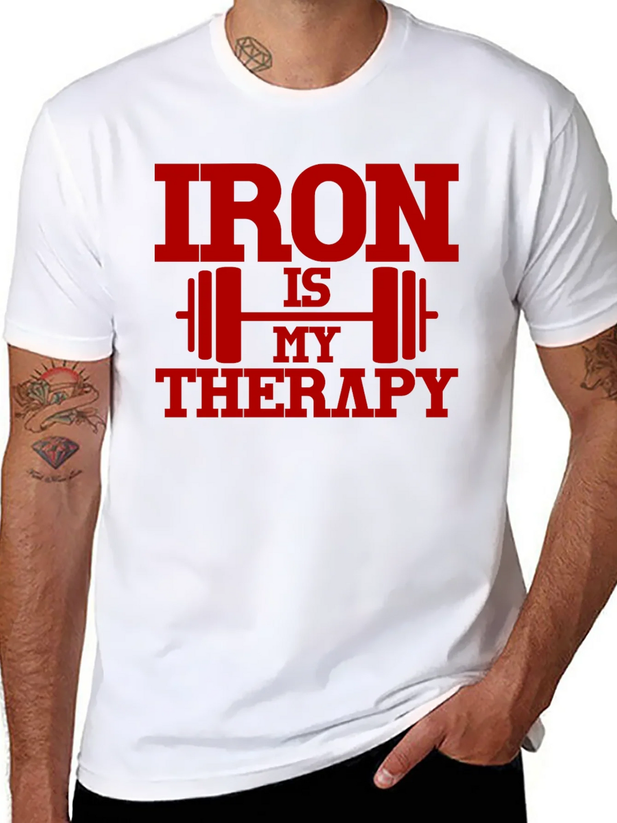 Iron Is My Therapy Graphic Tee - Gym Workout Shirt product image 4