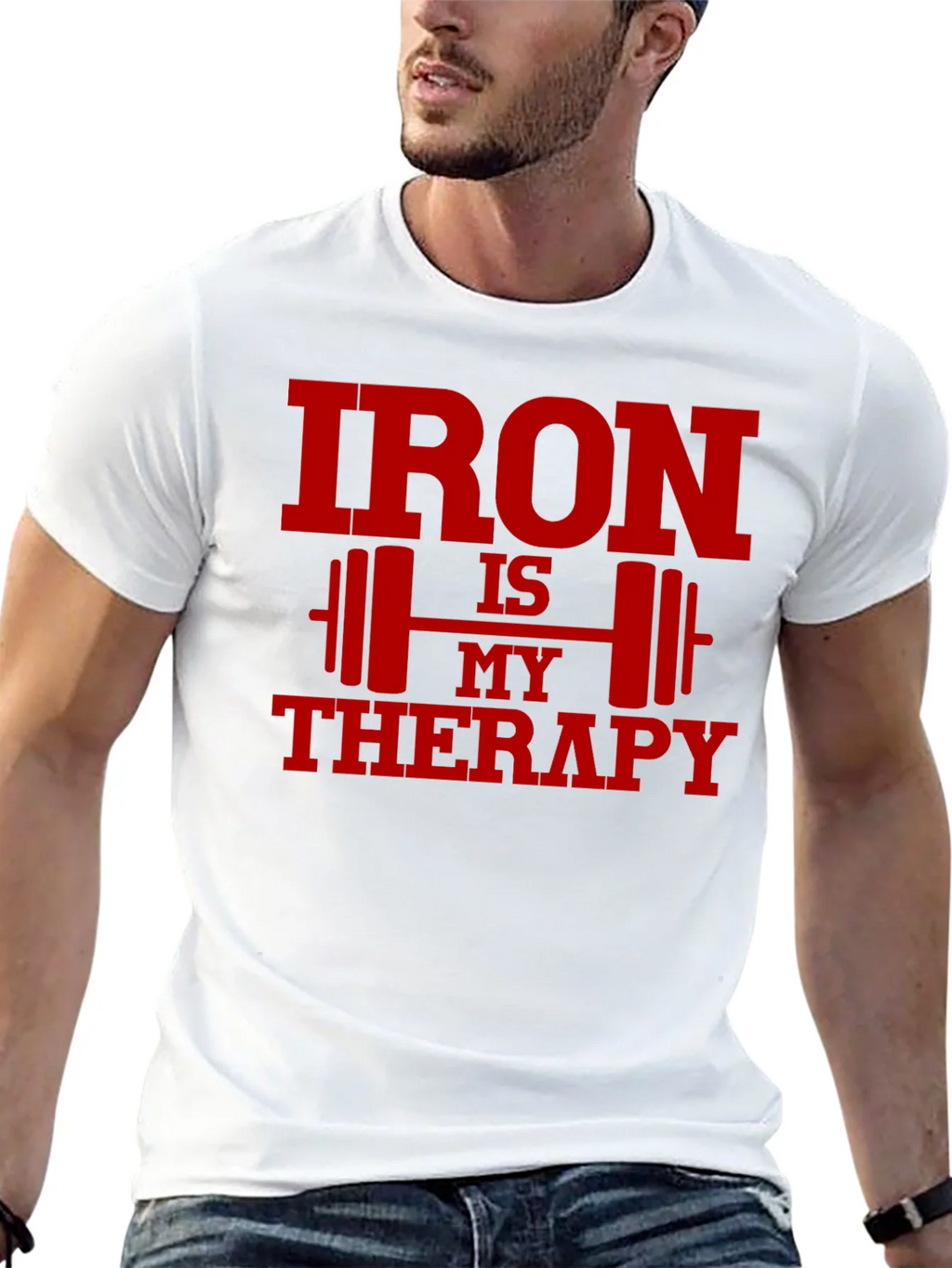 Iron Is My Therapy Graphic Tee - Gym Workout Shirt product image 8