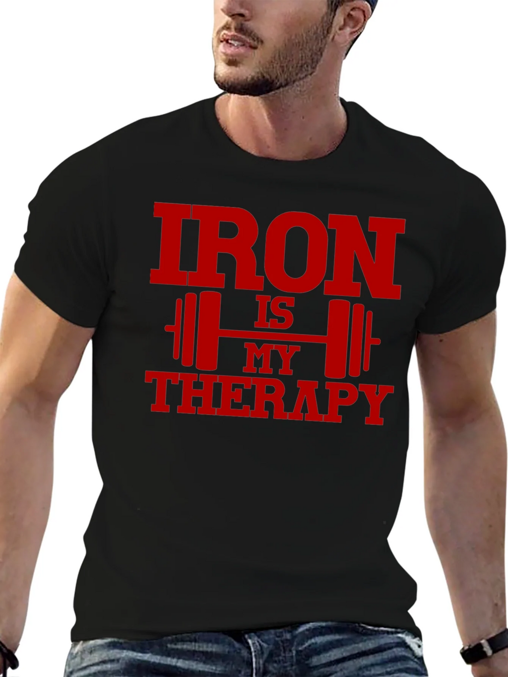 Iron Is My Therapy Graphic Tee - Gym Workout Shirt product image 3