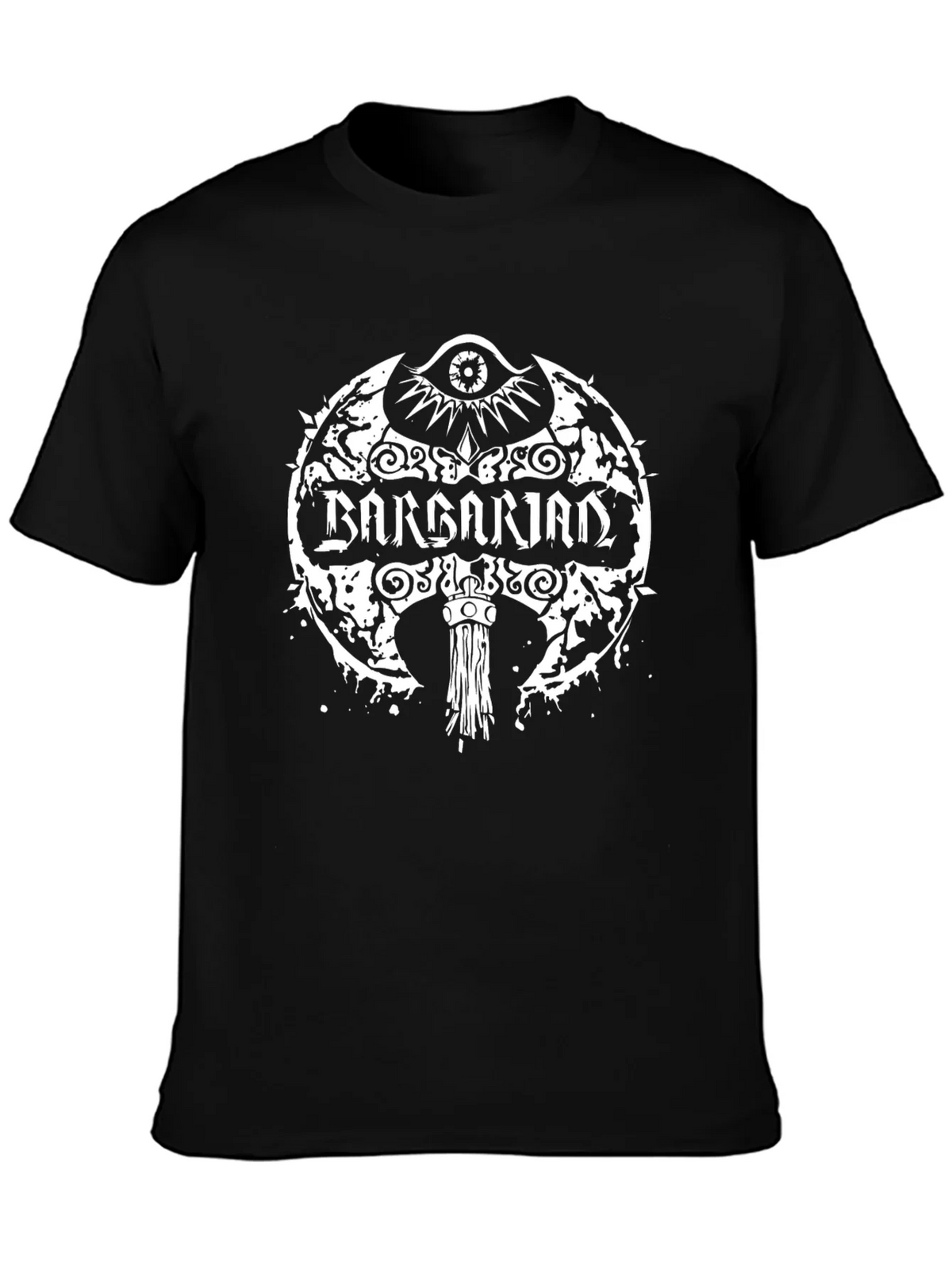 Barbarian Axe Graphic Tee - Black Cotton Shirt product image 3