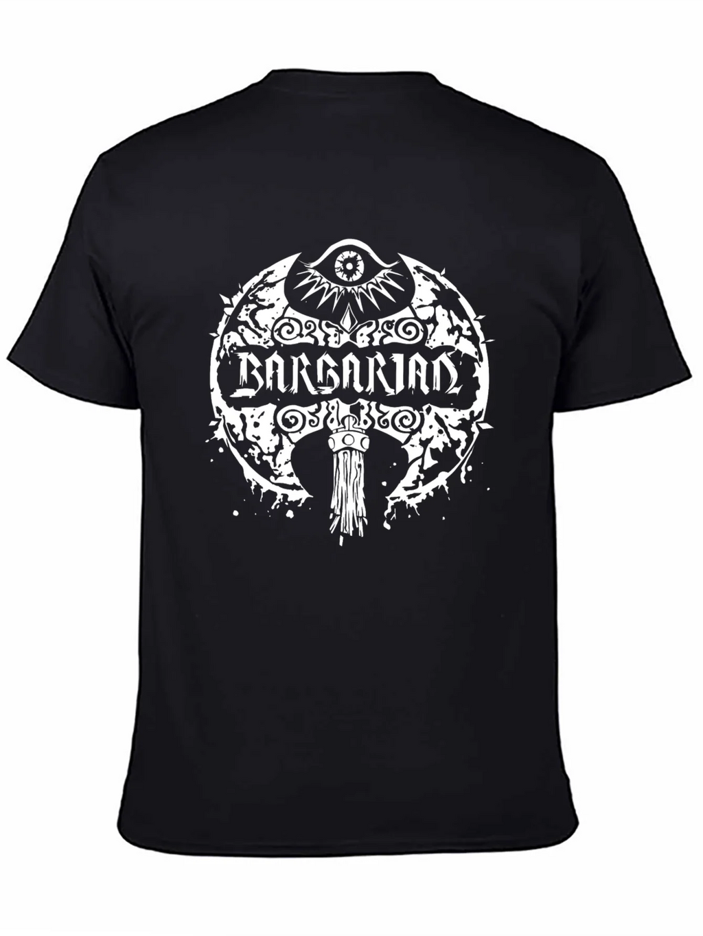 Barbarian Axe Graphic Tee - Black Cotton Shirt product image 4