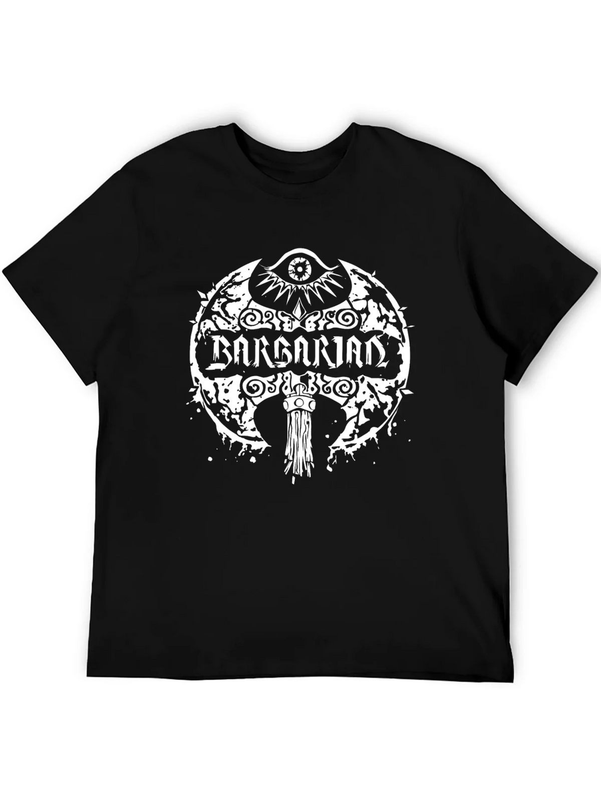 Barbarian Axe Graphic Tee - Black Cotton Shirt product image 5