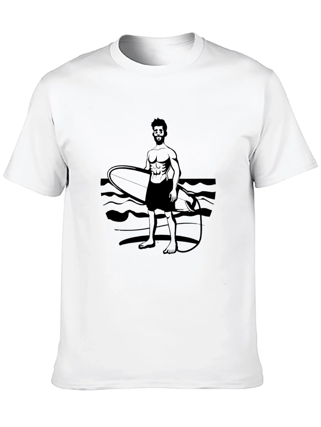 Surfer Graphic Tee - Black Cotton T-Shirt product image 7