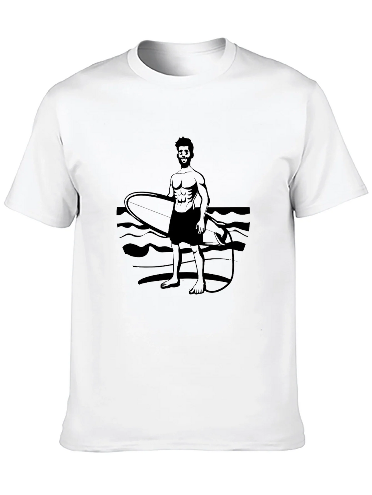Surfer Graphic Tee - Black Cotton T-Shirt product image 7