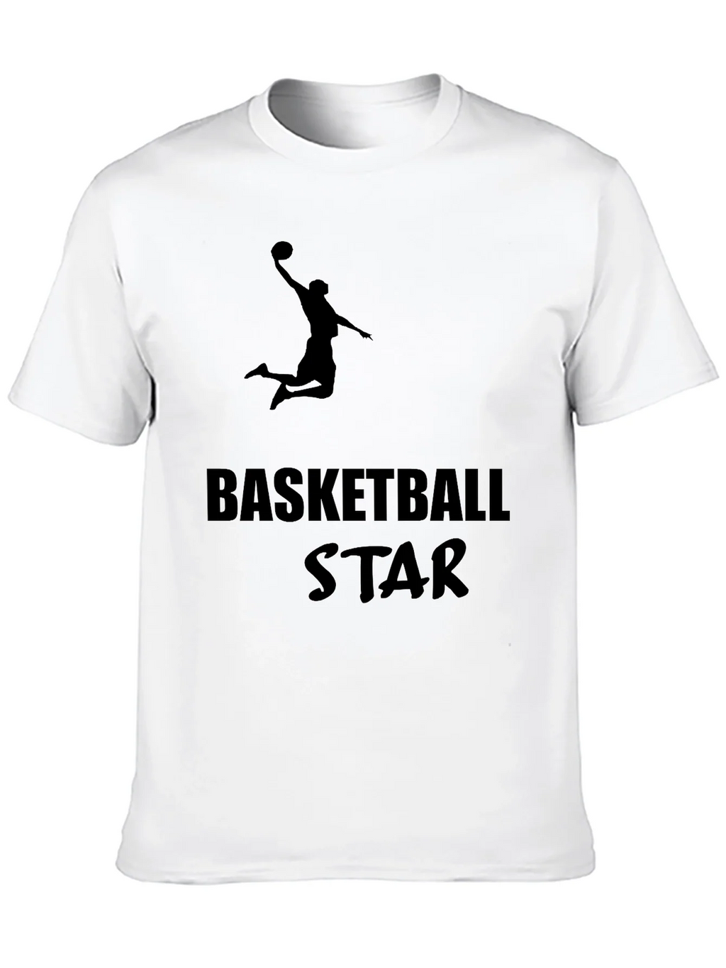 Basketball Star Graphic Tee - Black Cotton T-Shirt product image 9