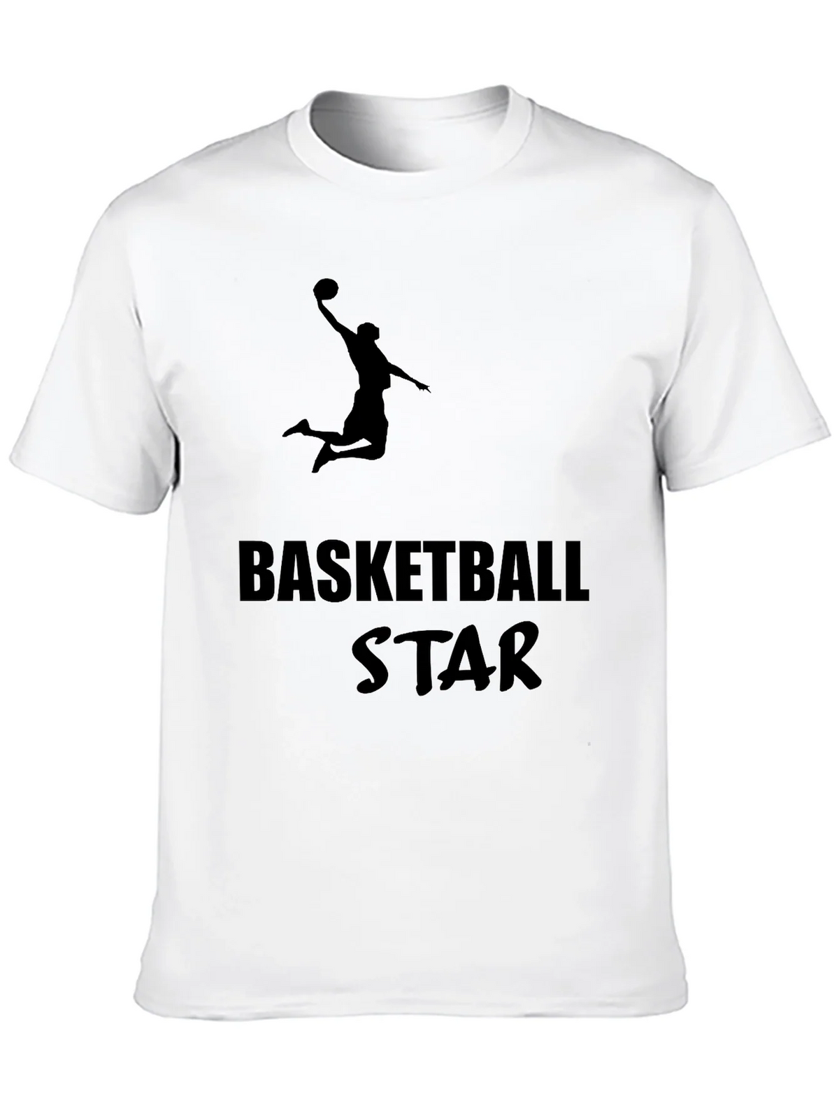 Basketball Star Graphic Tee - Black Cotton T-Shirt product image 9