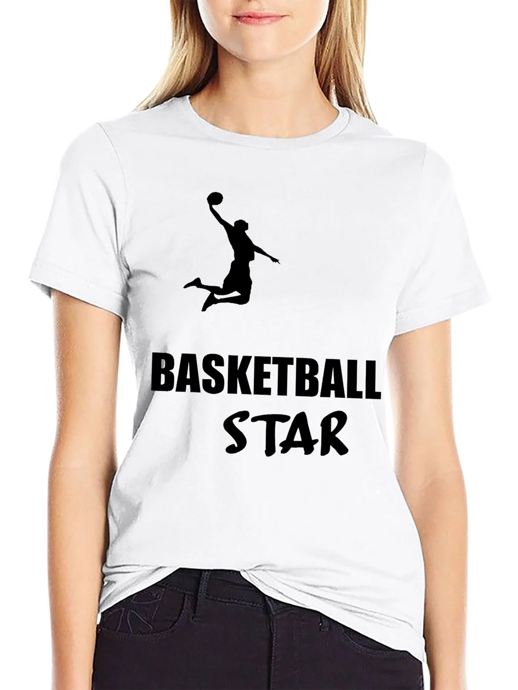 Basketball Star Graphic Tee - Black Cotton T-Shirt product image 8