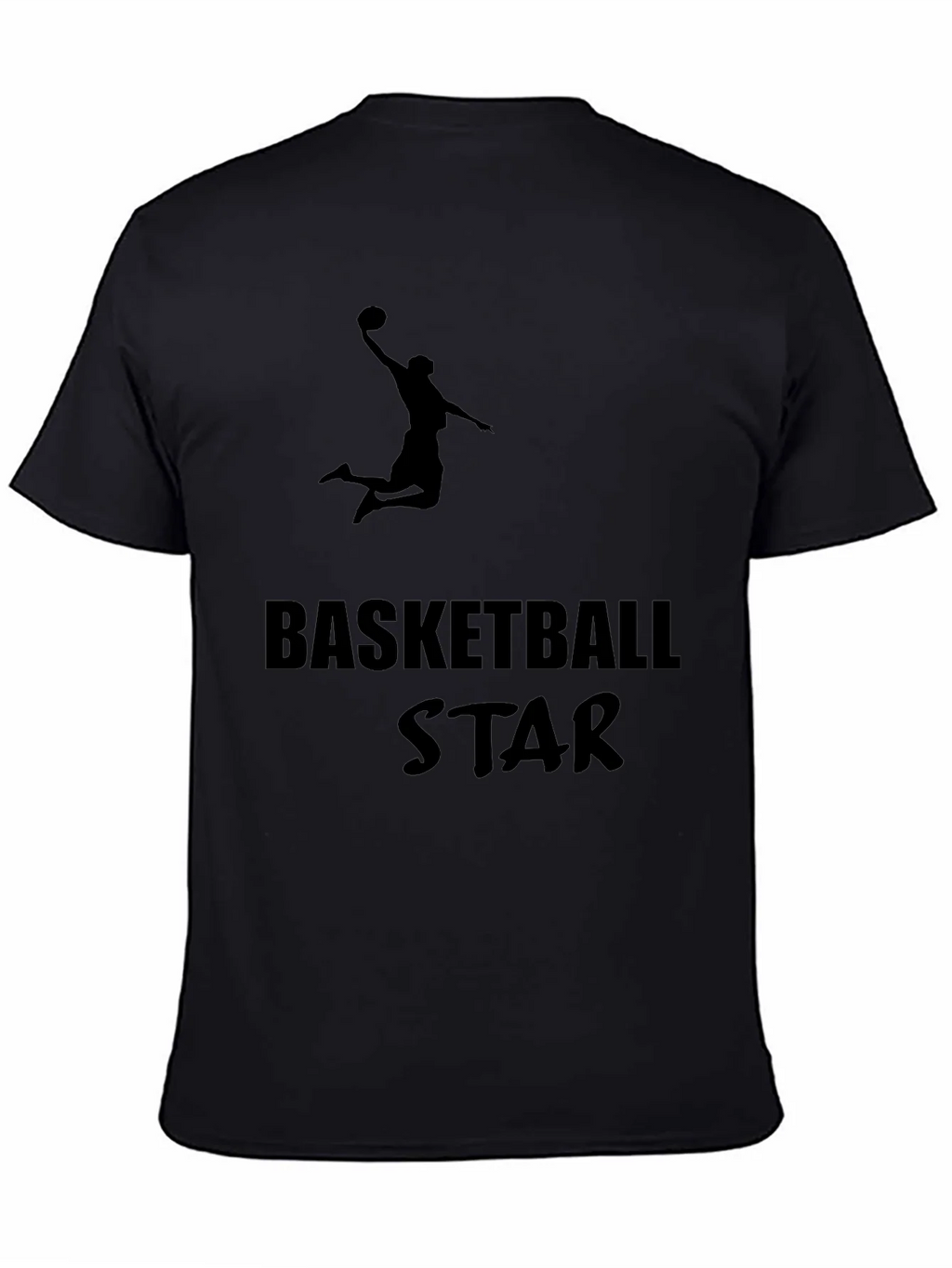 Basketball Star Graphic Tee - Black Cotton T-Shirt product image 4