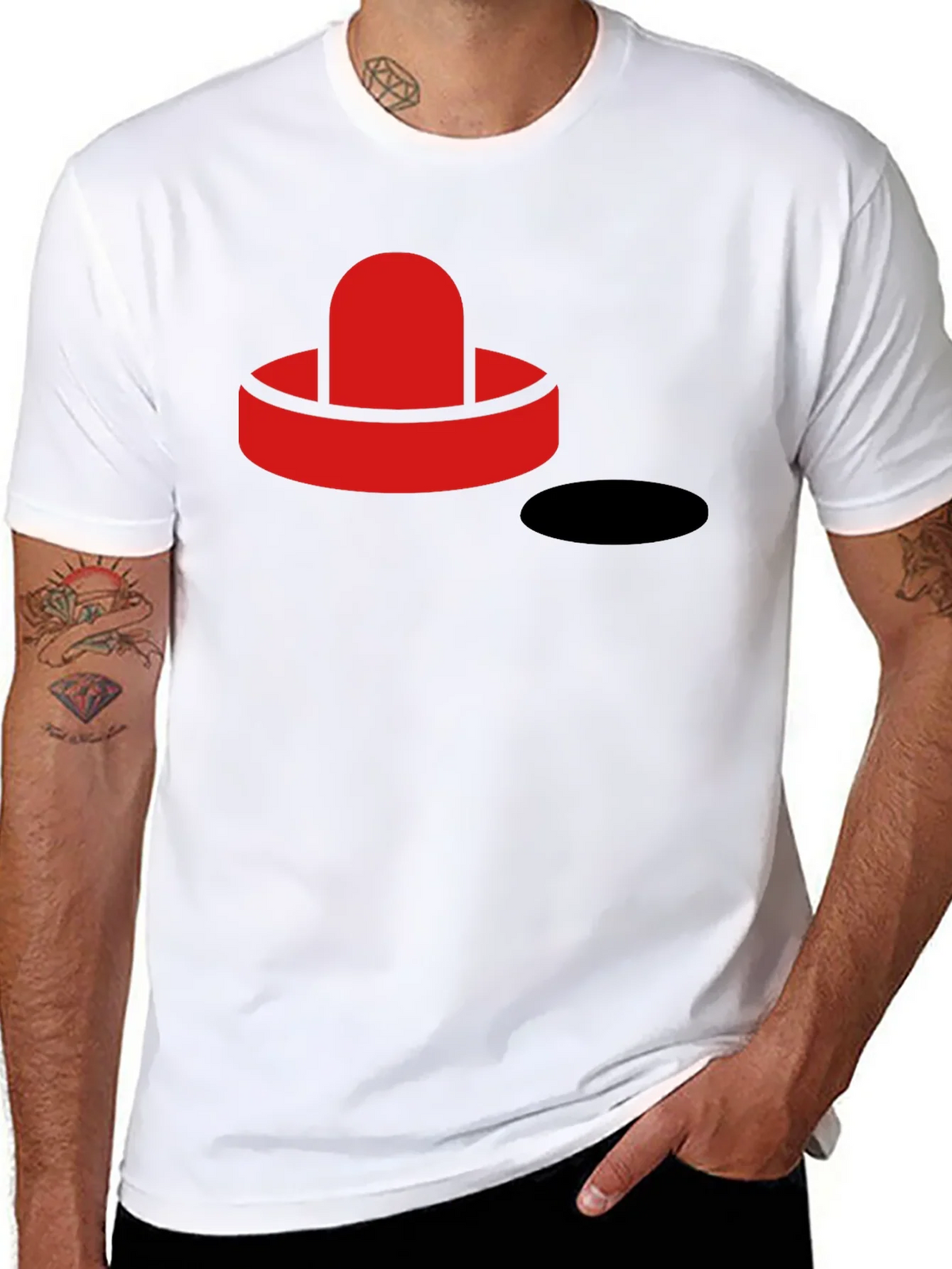 Air Hockey Puck Graphic Tee - Black T-Shirt product image 4