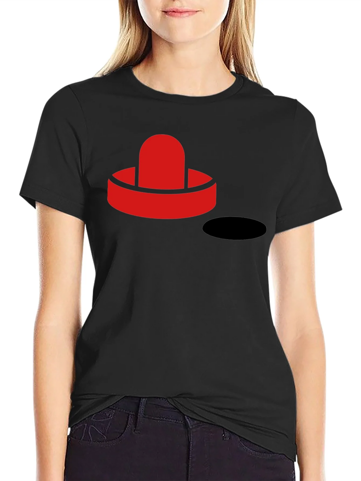 Air Hockey Puck Graphic Tee - Black T-Shirt product image 1