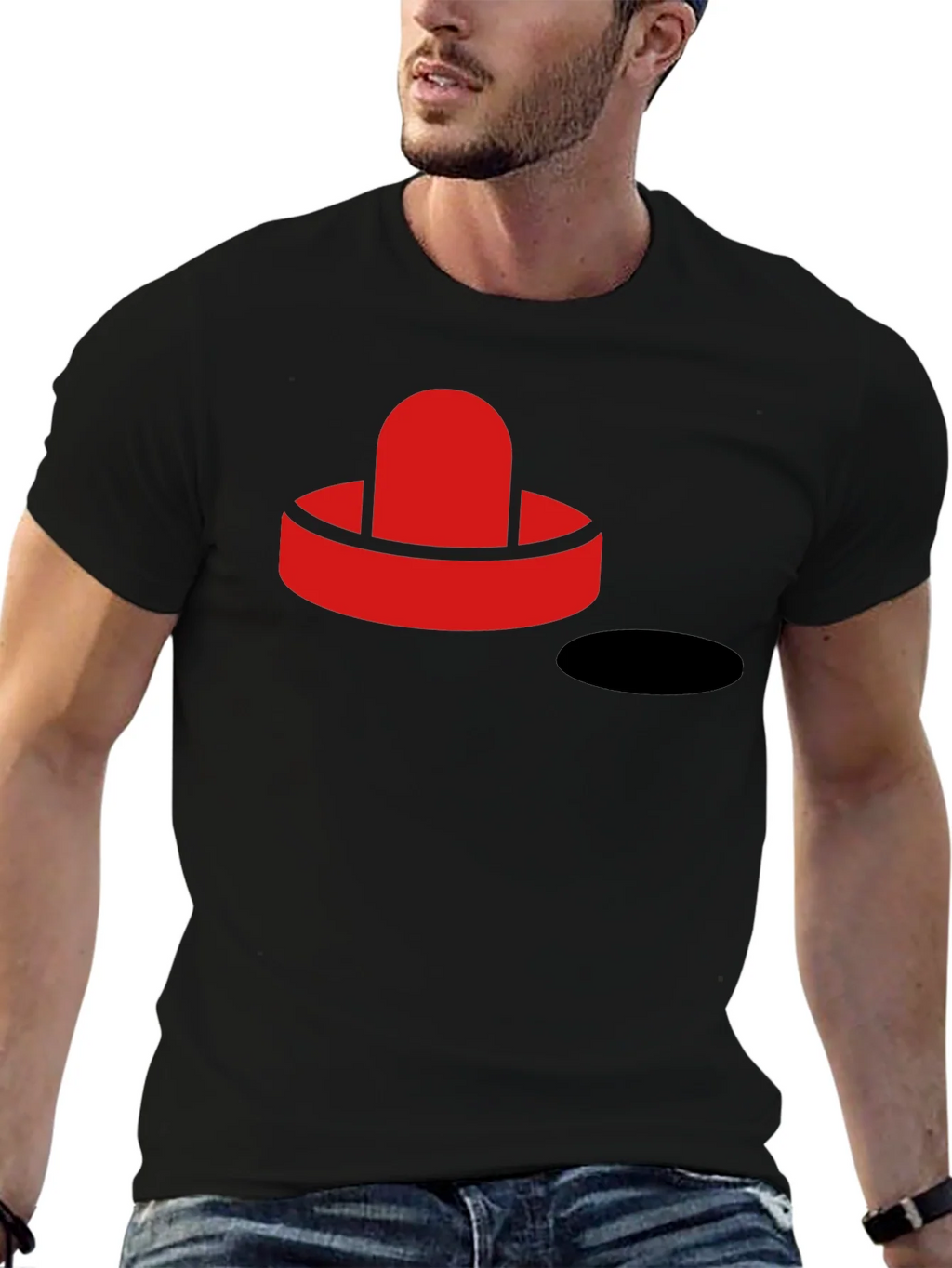 Air Hockey Puck Graphic Tee - Black T-Shirt product image 3