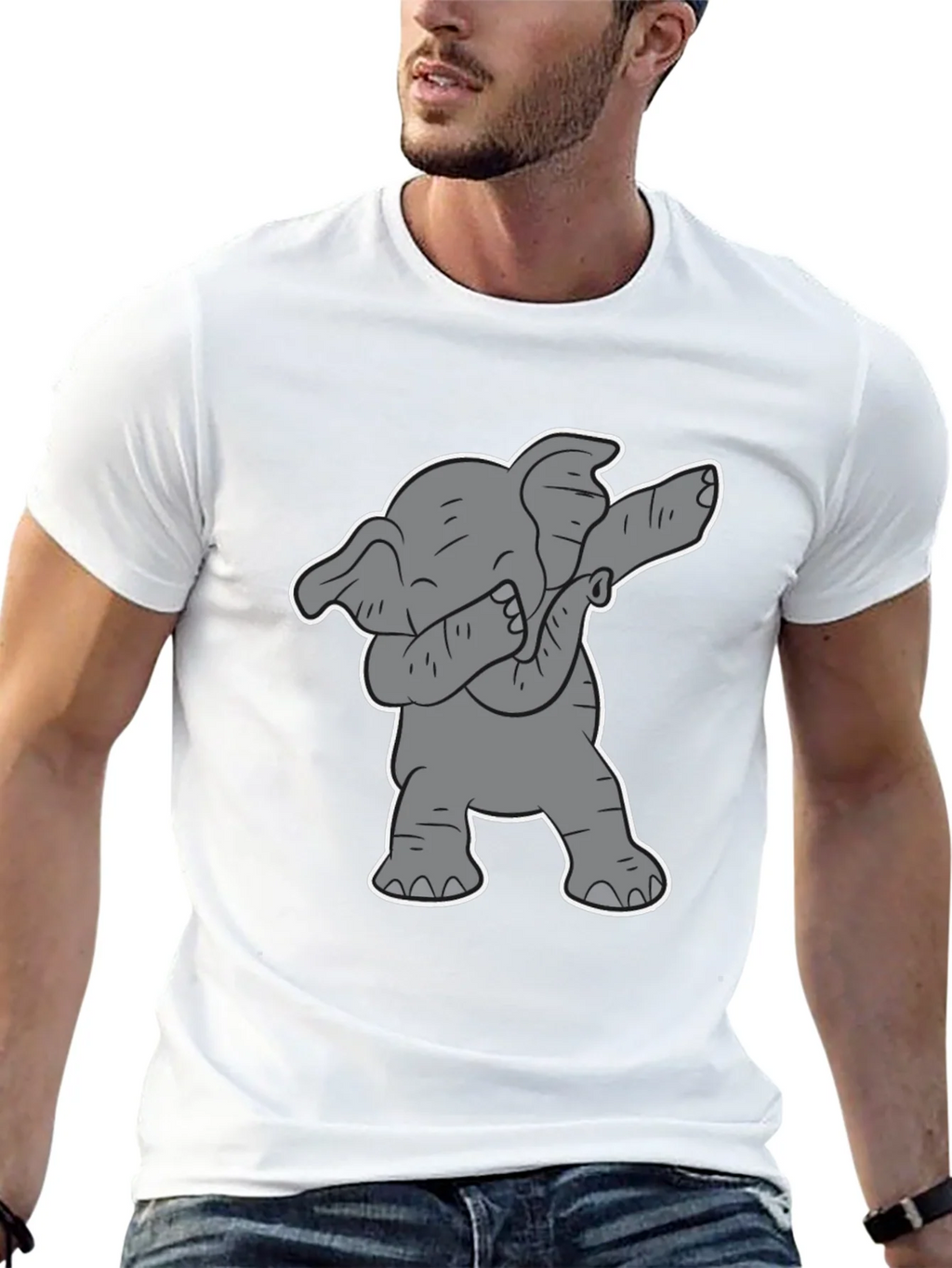 Dabbing Elephant Graphic Tee - Black Cotton Shirt product image 12