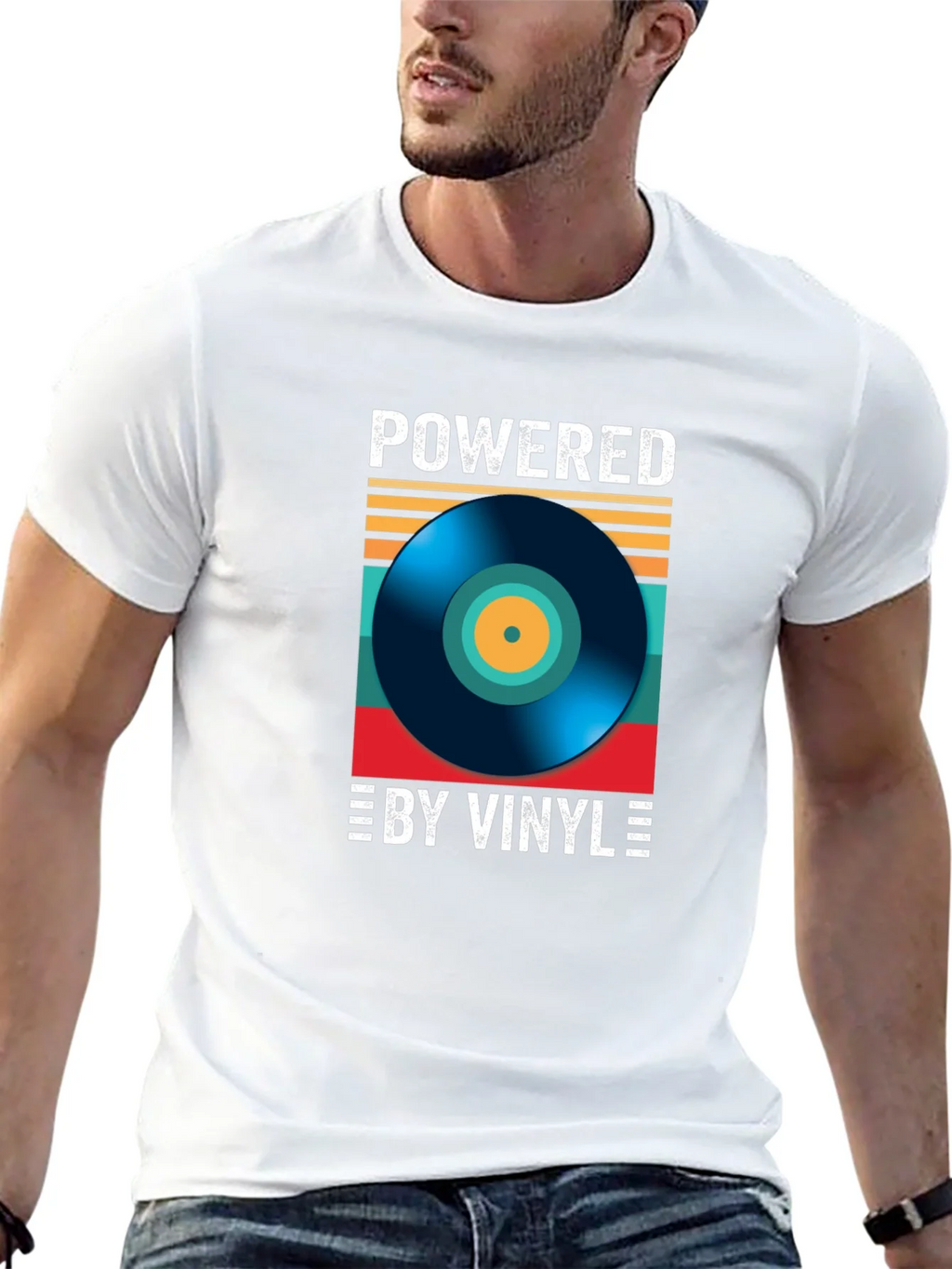 Powered By Vinyl T-Shirt: Retro Record Player Design product image 6