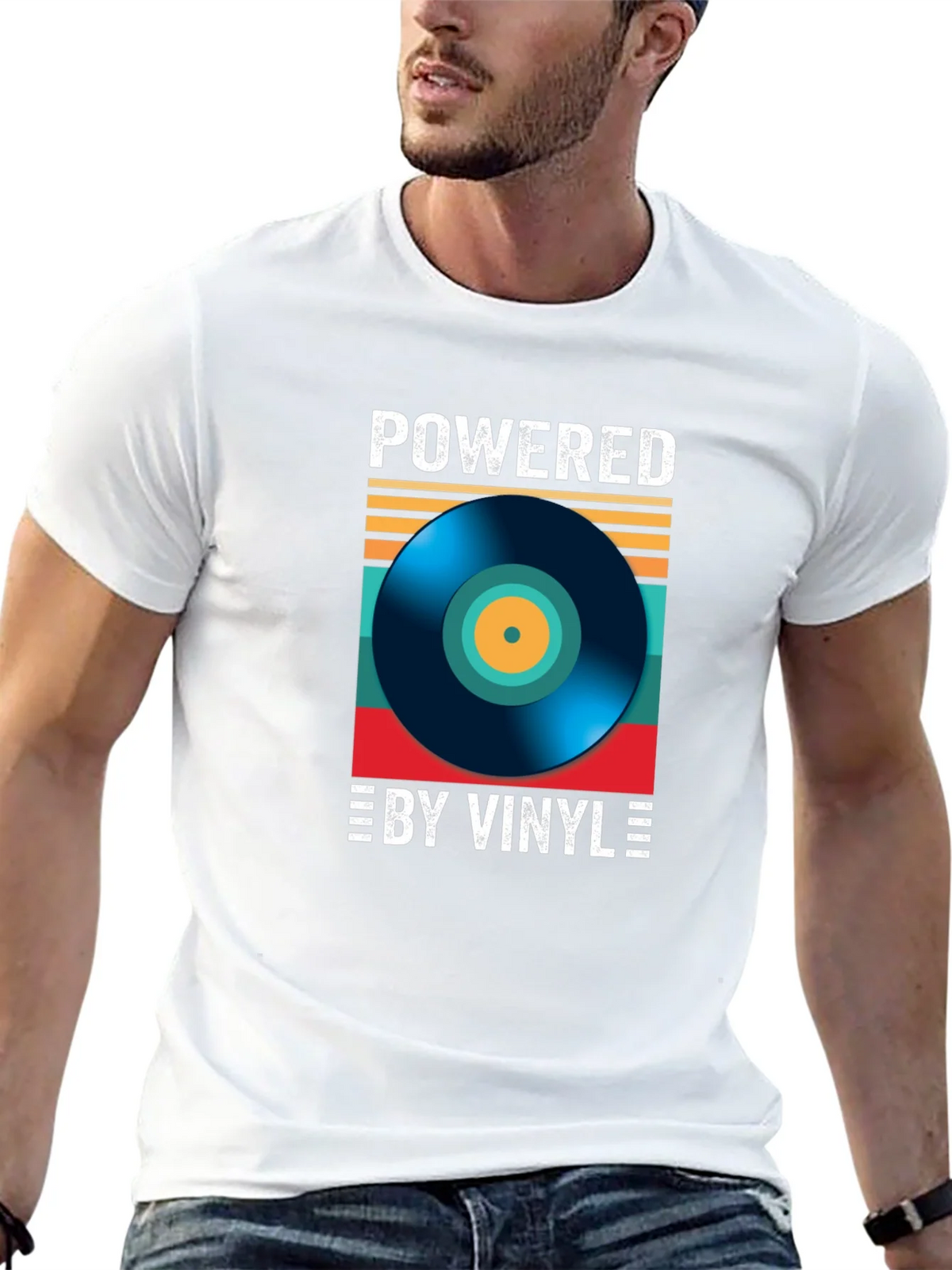 Powered By Vinyl T-Shirt: Retro Record Player Design product image 6