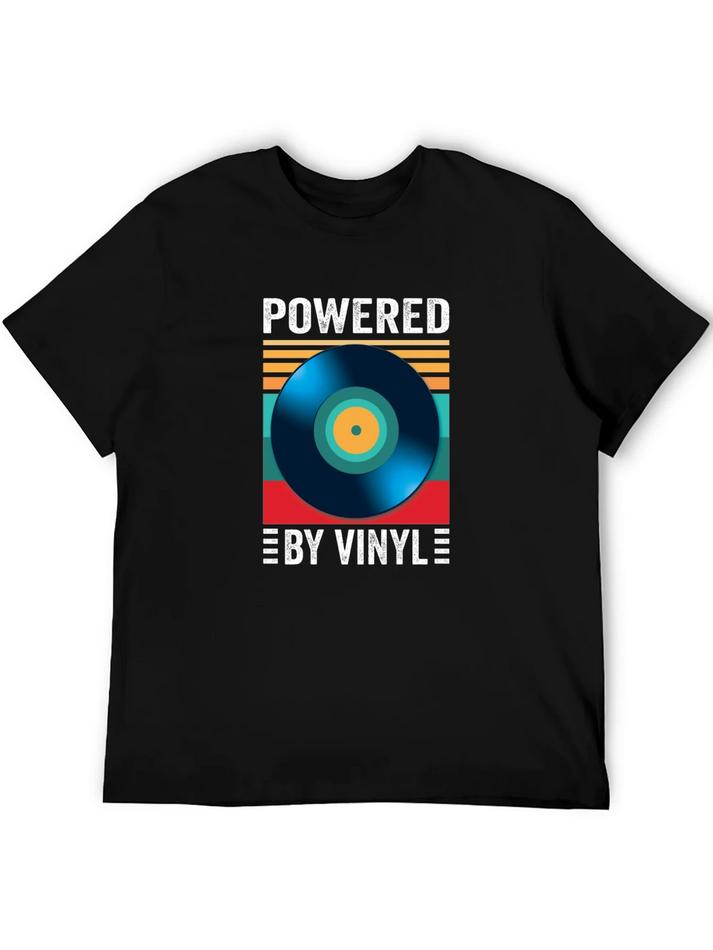 Powered By Vinyl T-Shirt: Retro Record Player Design product image 2