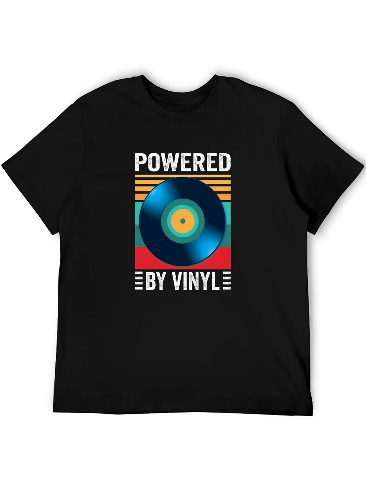 Powered By Vinyl T-Shirt: Retro Record Player Design product image 2