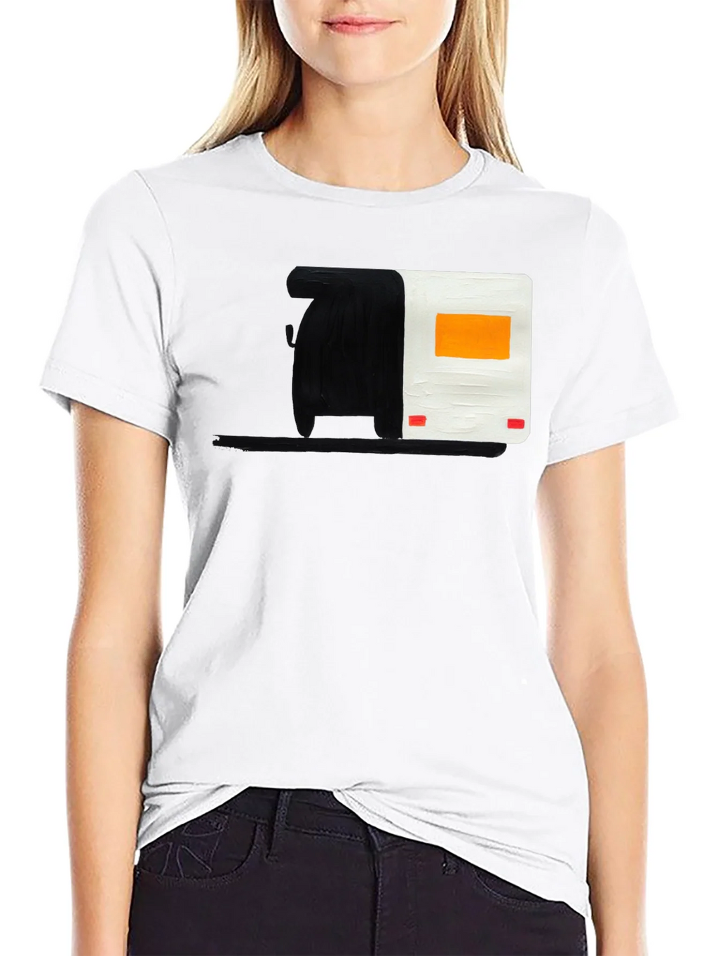 Abstract Camper Graphic Tee - Black Cotton Blend product image 8