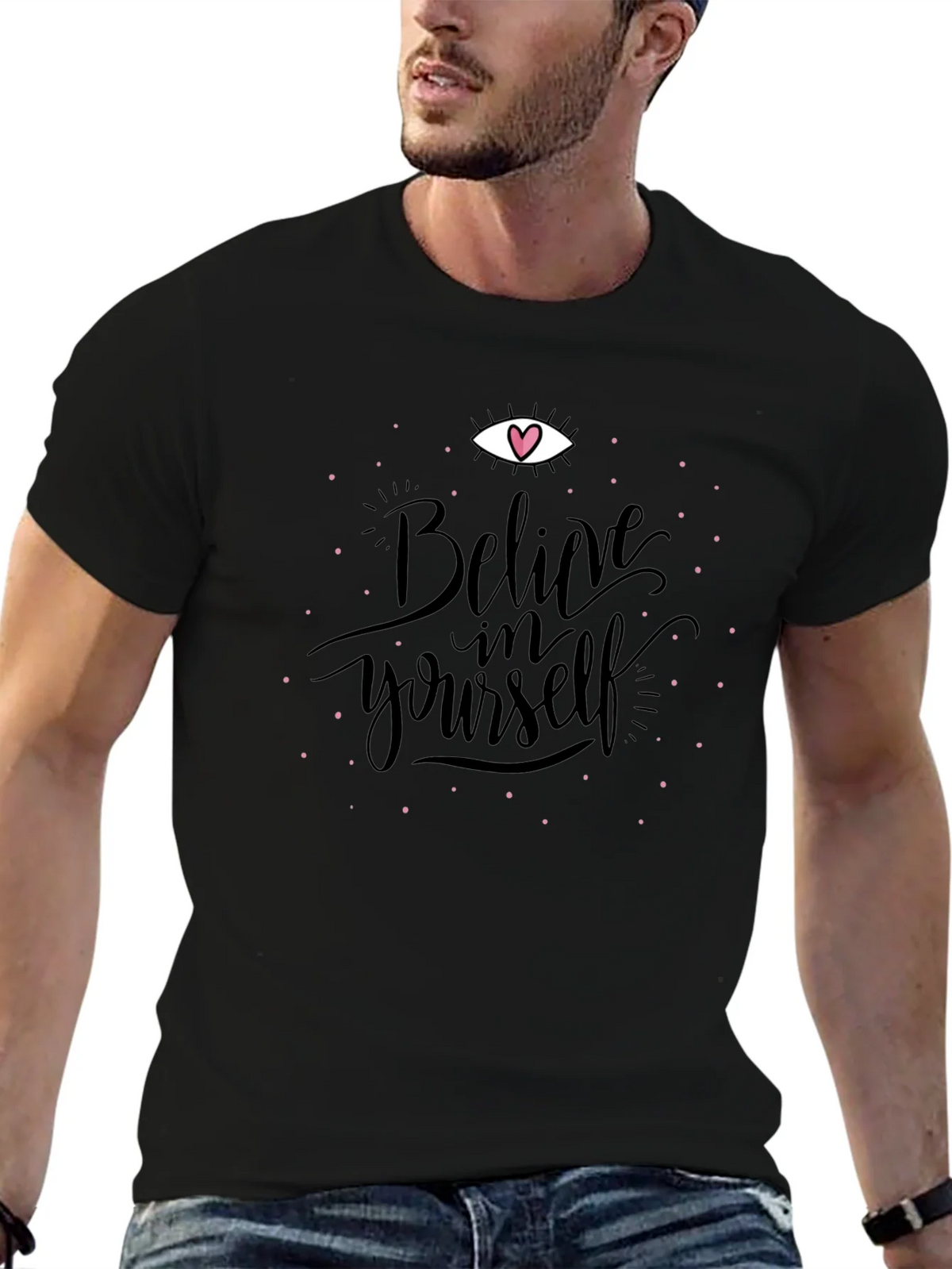 Believe in Yourself Graphic Tee - Black Cotton product image 6