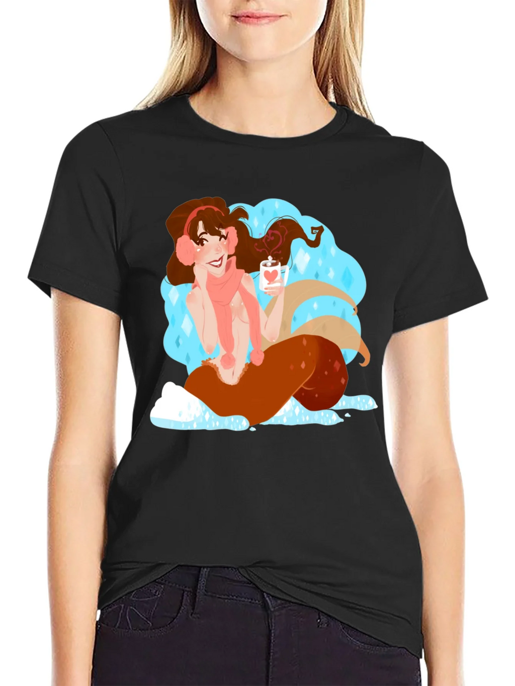 Winter Mermaid Graphic Tee - Cozy Cocoa product image 2