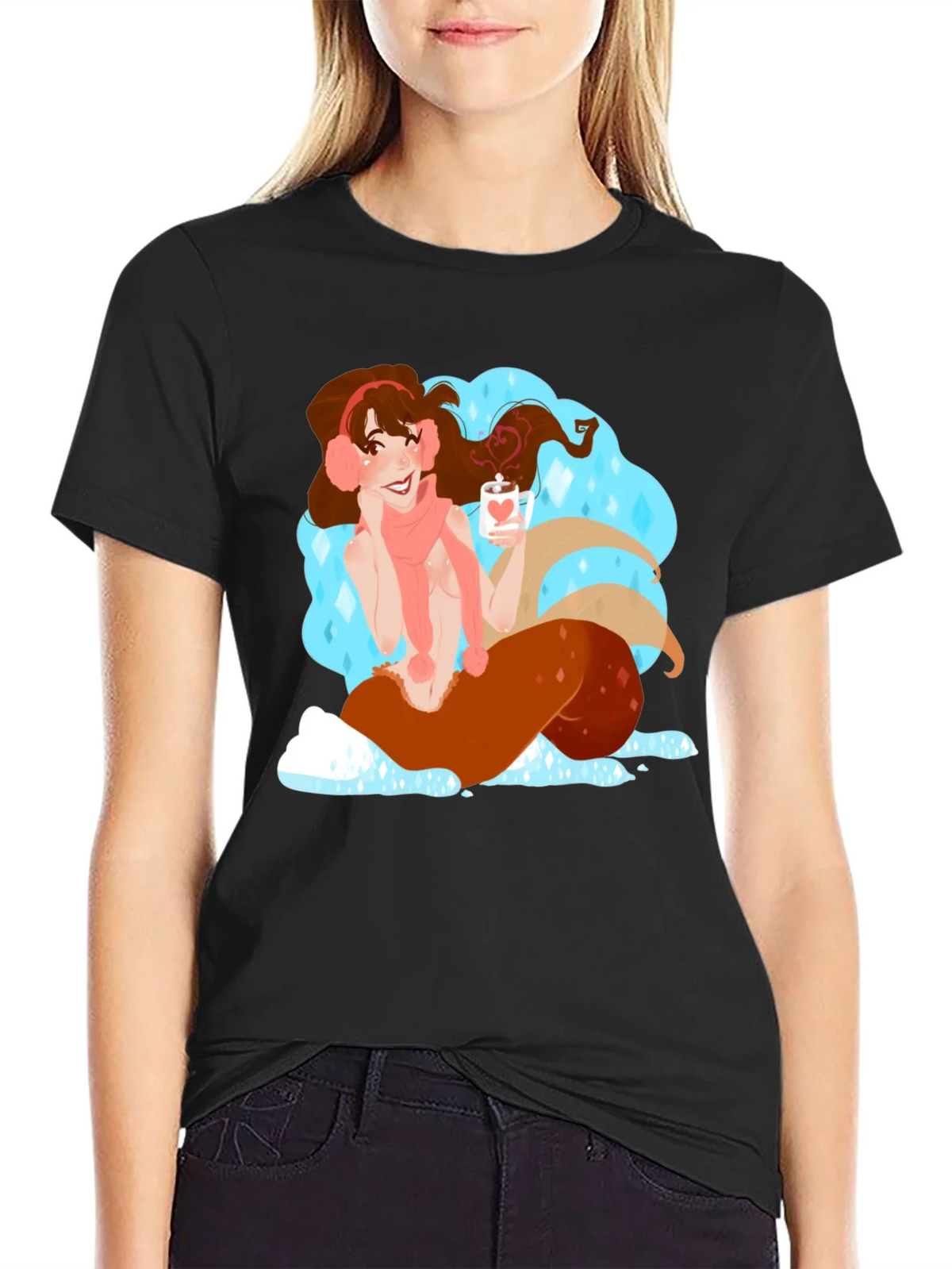 Winter Mermaid Graphic Tee - Cozy Cocoa product image 2