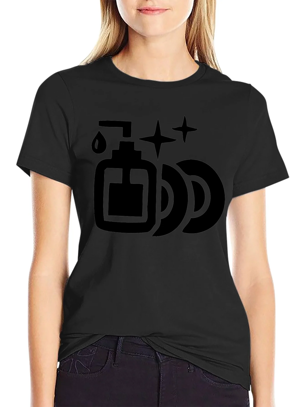 Dish Soap & Plates Graphic Tee - Cleaning Humor T-Shirt product image 2