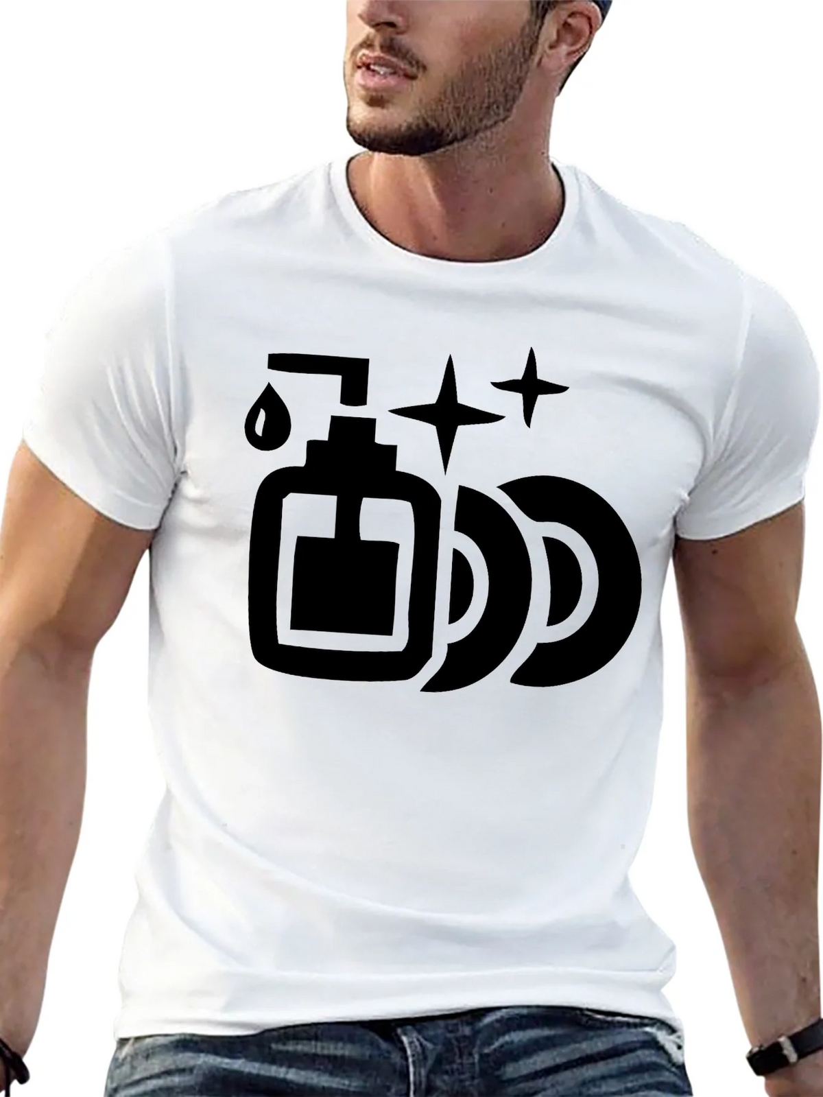 Dish Soap & Plates Graphic Tee - Cleaning Humor T-Shirt product image 12