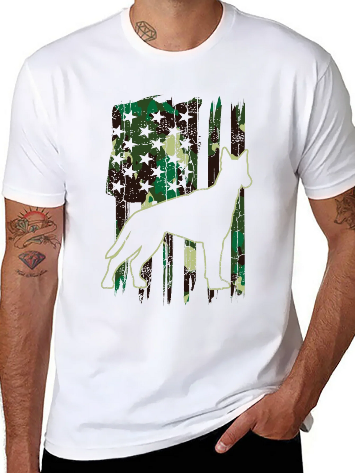 Camo Dog Silhouette Graphic Tee - Classic Fit product image 7
