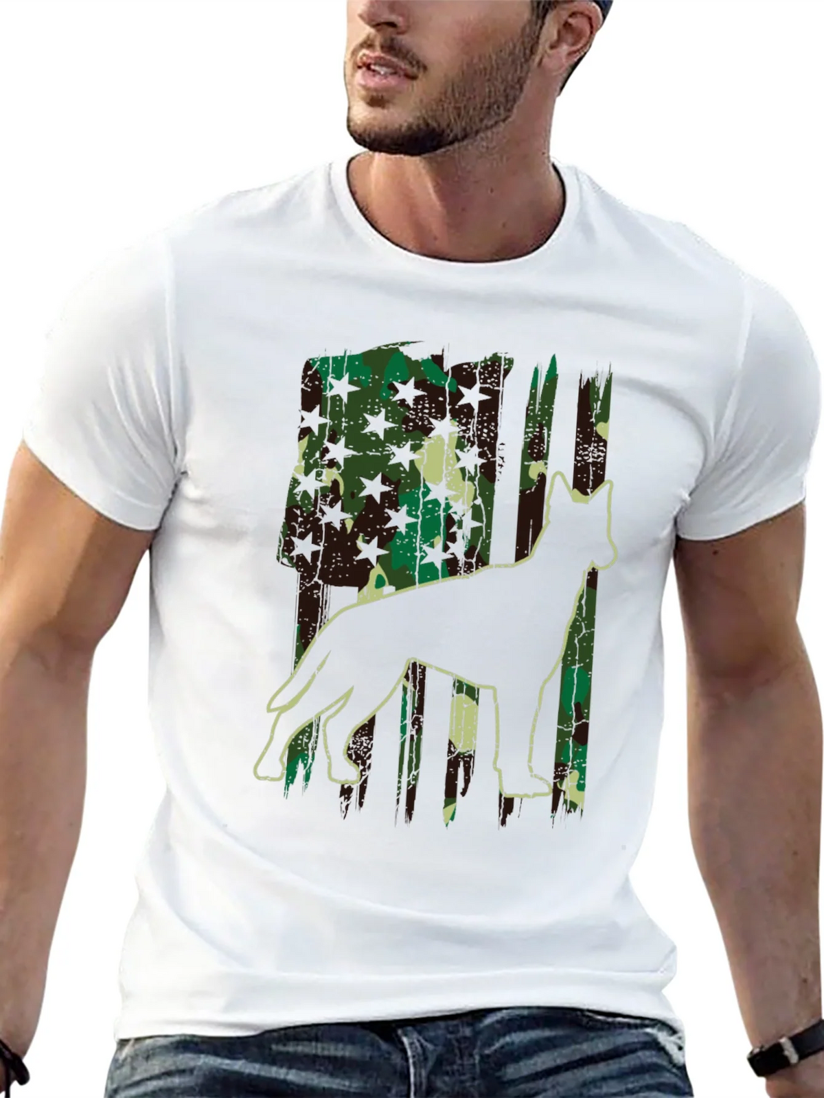 Camo Dog Silhouette Graphic Tee - Classic Fit product image 12
