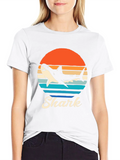 Retro Shark Graphic T-Shirt - Black product image 1