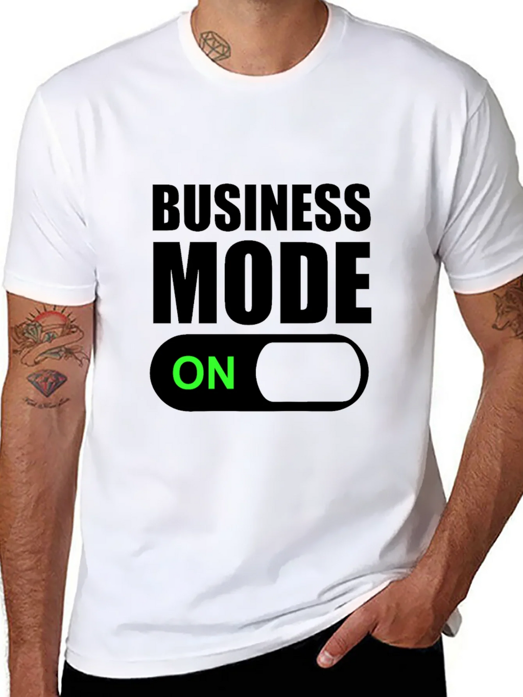 Business Mode On Black T-Shirt product image 7