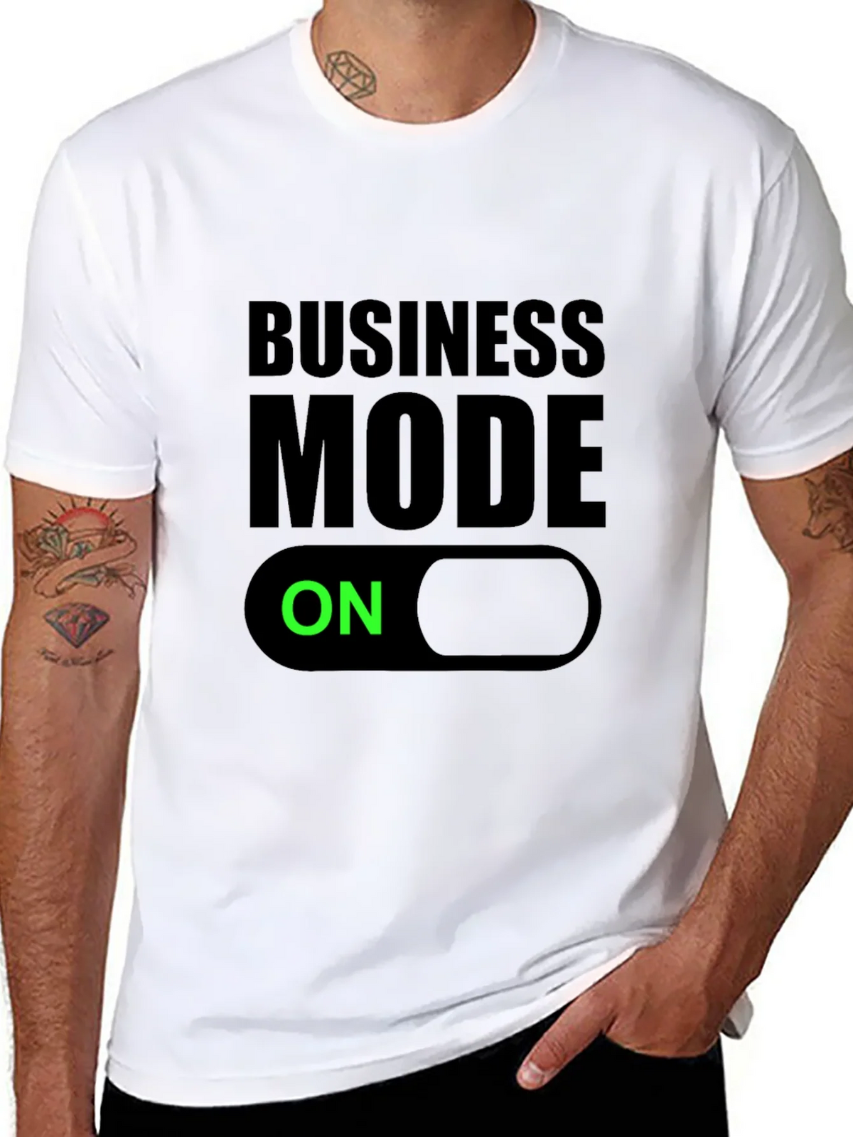 Business Mode On Black T-Shirt product image 7